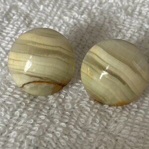Afghanistan Green Onyx or Afghanistan Jade Onyx Cabochon Earrings